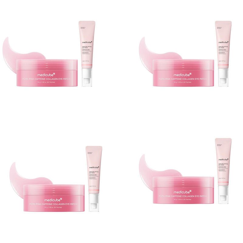 PDRN Pink Caffeine Collagen Eye Patch for Night CareㅣFuller-Looking Eye Area, Under-Eye Puffiness
