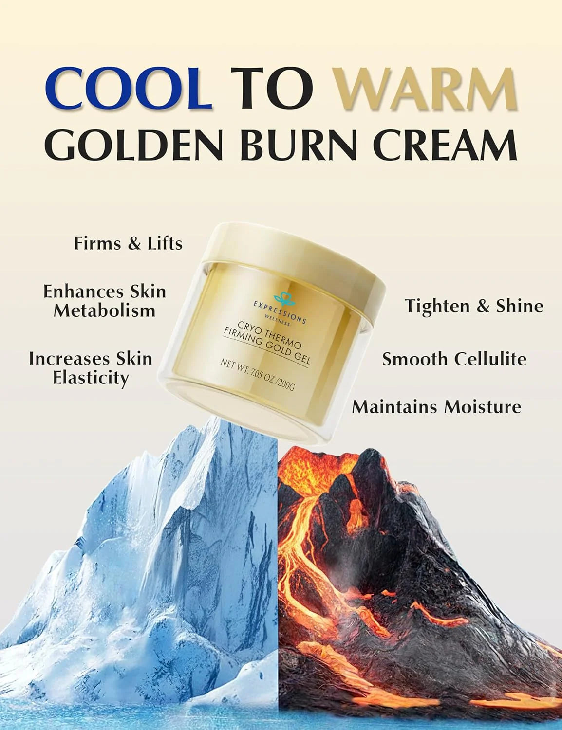 15-Day Fast-Acting Anti Cellulite Sculpting & Tightening Burn Gold Massage Cream