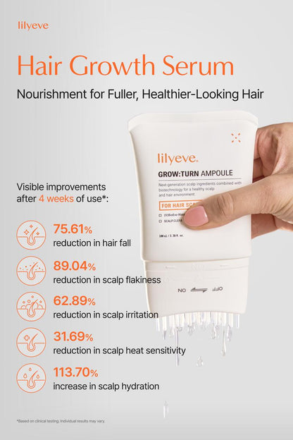 Grow turn Hair Growth Serum with Built in Brush for Hair Growth & Thickening