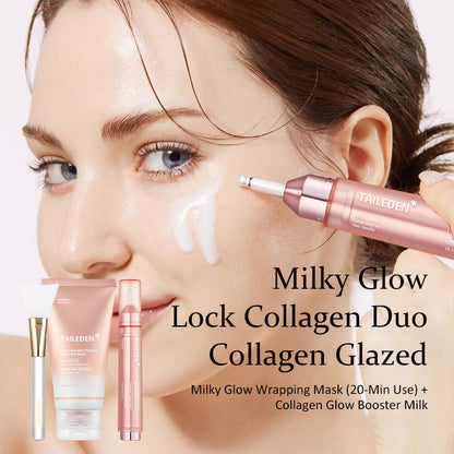Milky Glow Lock Collagen Duo Collagen Glazed Milky Glow Wrapping Mask (20-Min Use) + Collagen Glow Booster Milk