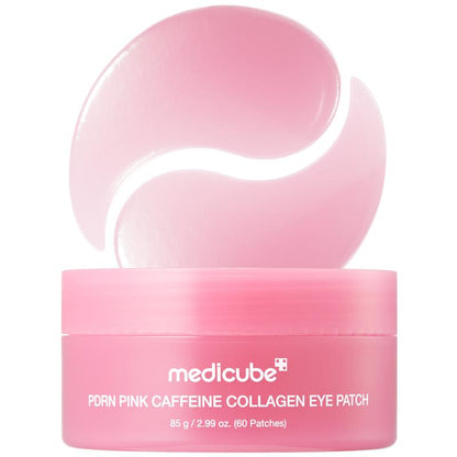 PDRN Pink Caffeine Collagen Eye Patch for Night CareㅣFuller-Looking Eye Area, Under-Eye Puffiness