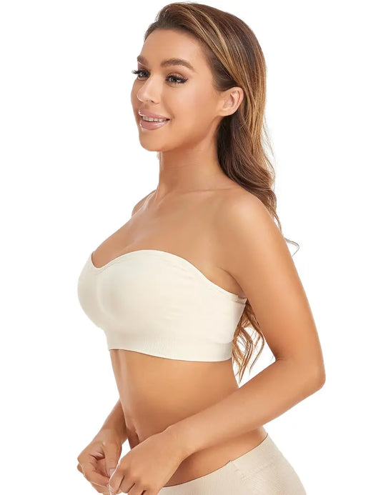 Strapless Bras for Women Padded Bandeau Bra Wireless Tube Top Bra Summervibes summervibes
