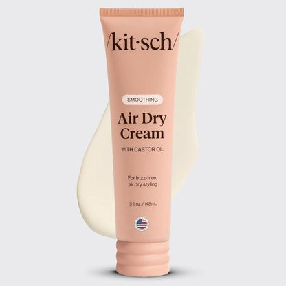 Kitsch Smoothing Air Dry Cream with Castor Oil - Vegan & Cruelty-Free Formula for Frizz-Free Styling