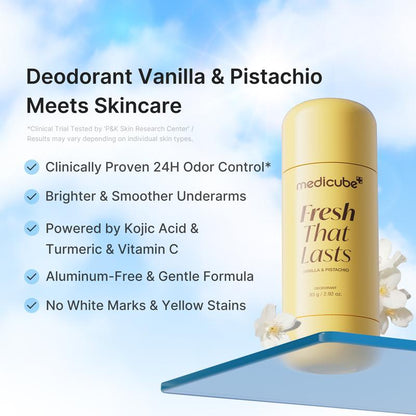 [medicube] Deodorant Vanilla & Pistachio Fresh That Lasts | 24 Hour Odor Control