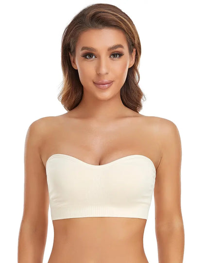 Strapless Bras for Women Padded Bandeau Bra Wireless Tube Top Bra Summervibes summervibes