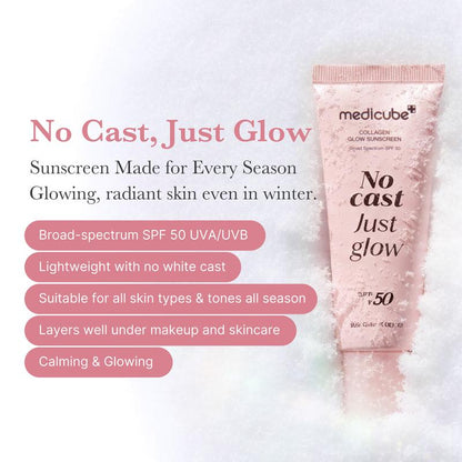 No Cast Just Glow Collagen Sunscreen | SPF 50 Broad Spectrum Face Sunscreen