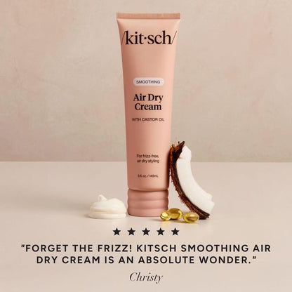 Kitsch Smoothing Air Dry Cream with Castor Oil - Vegan & Cruelty-Free Formula for Frizz-Free Styling