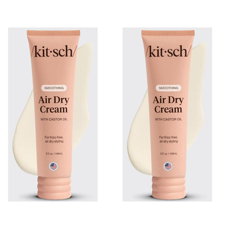 Kitsch Smoothing Air Dry Cream with Castor Oil - Vegan & Cruelty-Free Formula for Frizz-Free Styling