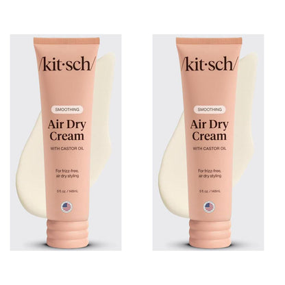 Kitsch Smoothing Air Dry Cream with Castor Oil - Vegan & Cruelty-Free Formula for Frizz-Free Styling