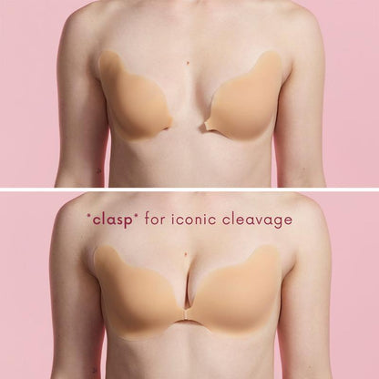 Seamless Sculpting Bra with Silicone Cups for Full Cleavage Reusable