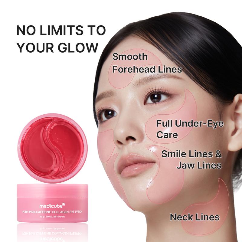 PDRN Pink Caffeine Collagen Eye Patch for Night CareㅣFuller-Looking Eye Area, Under-Eye Puffiness