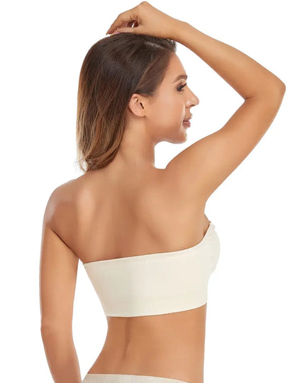 Strapless Bras for Women Padded Bandeau Bra Wireless Tube Top Bra Summervibes summervibes