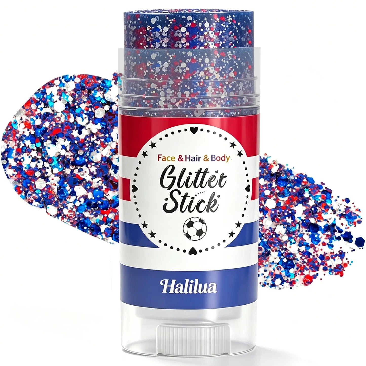 3-in-1 Patriotic Glow😍✨Red, White & Blue Glitter Body Stick