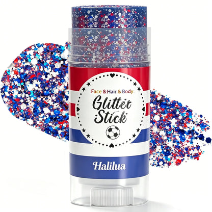 3-in-1 Patriotic Glow😍✨Red, White & Blue Glitter Body Stick
