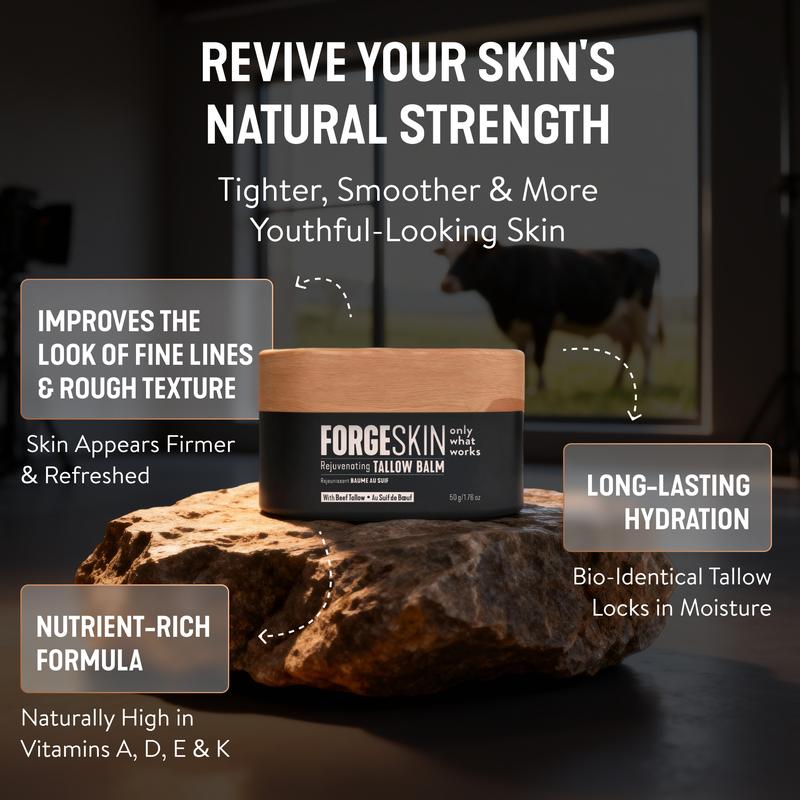 FORGE SKIN Wrinkle Defense & Natural Anti-Aging Beef Tallow Moisturizer for Men