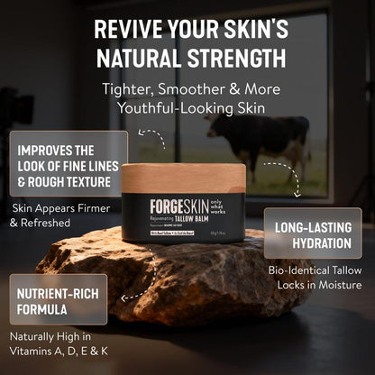 FORGE SKIN Wrinkle Defense & Natural Anti-Aging Beef Tallow Moisturizer for Men