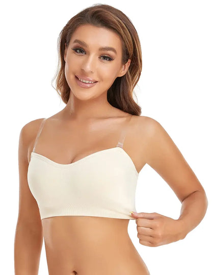 Strapless Bras for Women Padded Bandeau Bra Wireless Tube Top Bra Summervibes summervibes