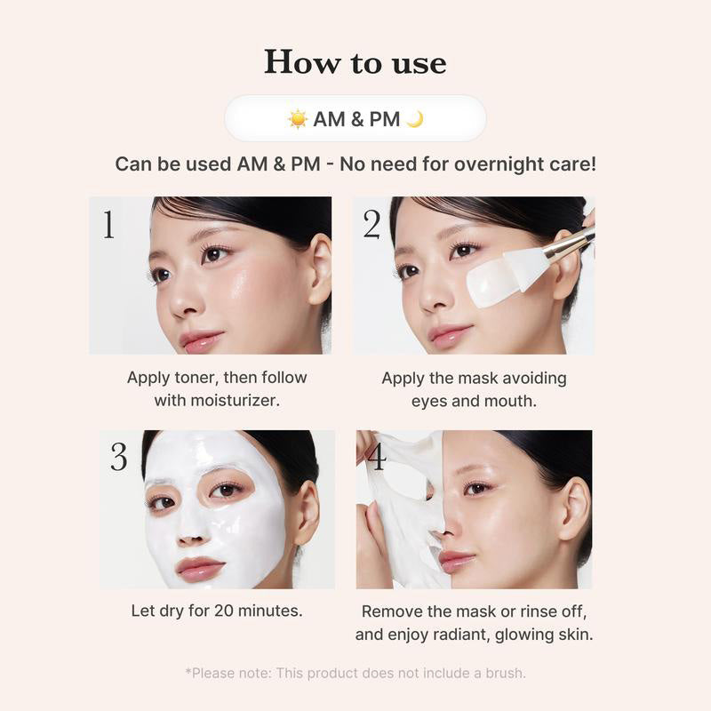 Milky Glow Lock Collagen Duo Collagen Glazed Milky Glow Wrapping Mask (20-Min Use) + Collagen Glow Booster Milk