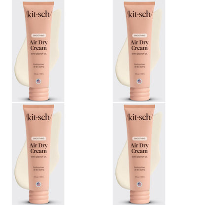 Kitsch Smoothing Air Dry Cream with Castor Oil - Vegan & Cruelty-Free Formula for Frizz-Free Styling