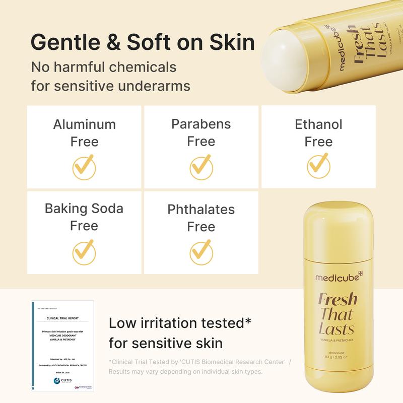 [medicube] Deodorant Vanilla & Pistachio Fresh That Lasts | 24 Hour Odor Control