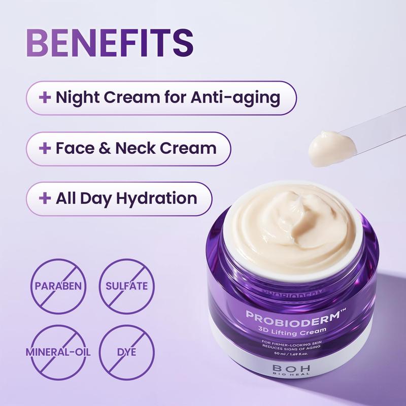 3D Lifting Night Cream | 17-Peptide Complex & Probiotics I Anti-Aging, Wrinkles