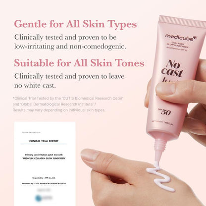 No Cast Just Glow Collagen Sunscreen | SPF 50 Broad Spectrum Face Sunscreen