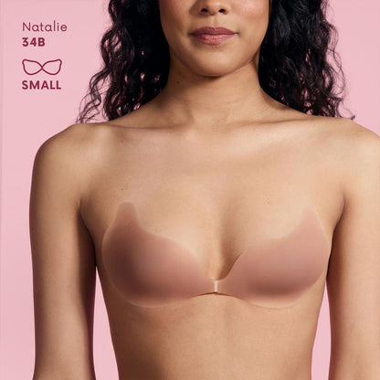 Seamless Sculpting Bra with Silicone Cups for Full Cleavage Reusable