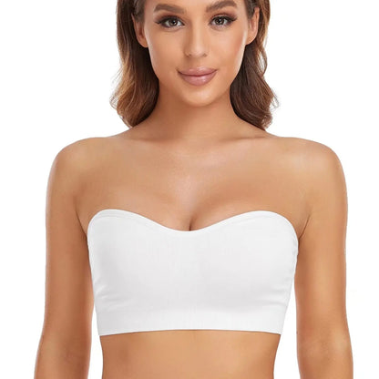 Strapless Bras for Women Padded Bandeau Bra Wireless Tube Top Bra Summervibes summervibes