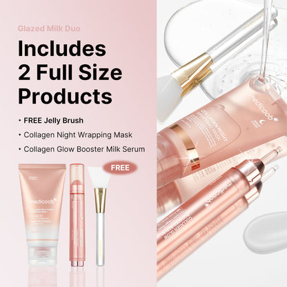 Milky Glow Lock Collagen Duo Collagen Glazed Milky Glow Wrapping Mask (20-Min Use) + Collagen Glow Booster Milk