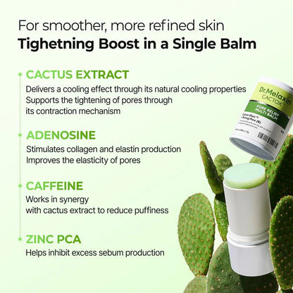 CACTOX PORE RELIEF MULTI BALM with Cactus Cooling Reduce Puffiness & Pore Tightening for Visible Pore Care Skin Repair