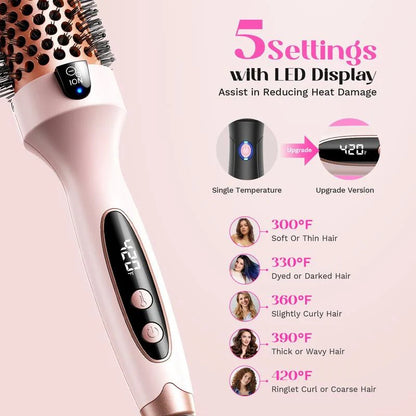 sisterfox™ Fast Heating Ionic Curling Iron Brush 1.5Inch