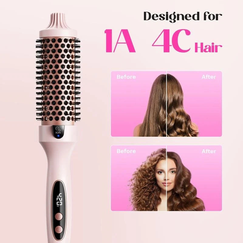 sisterfox™ Fast Heating Ionic Curling Iron Brush 1.5Inch